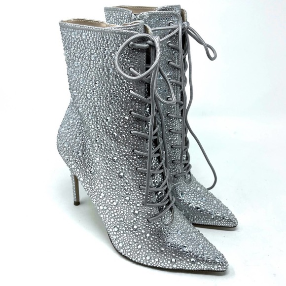Steve Madden Valency Rhinestones Heeled Boots - Picture 2 of 11